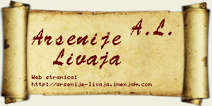 Arsenije Livaja vizit kartica